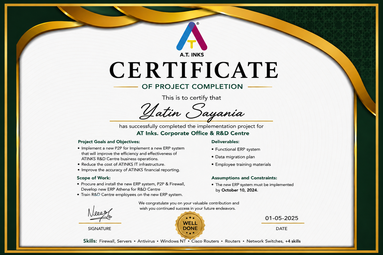 Corporate Office & R&D ERP Project